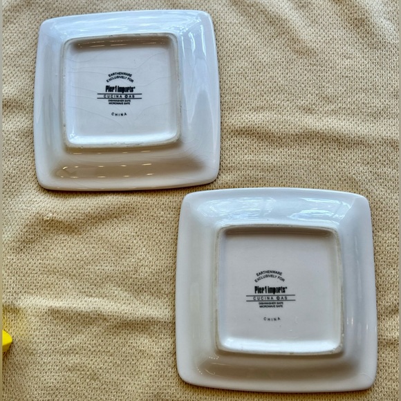2 Pier 1 Imports 6x6” Cucina  square plates “Antipasto” & “Chianti” - Picture 7 of 8